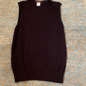 Henri Bendel Black Sleeveless Sweater Vest